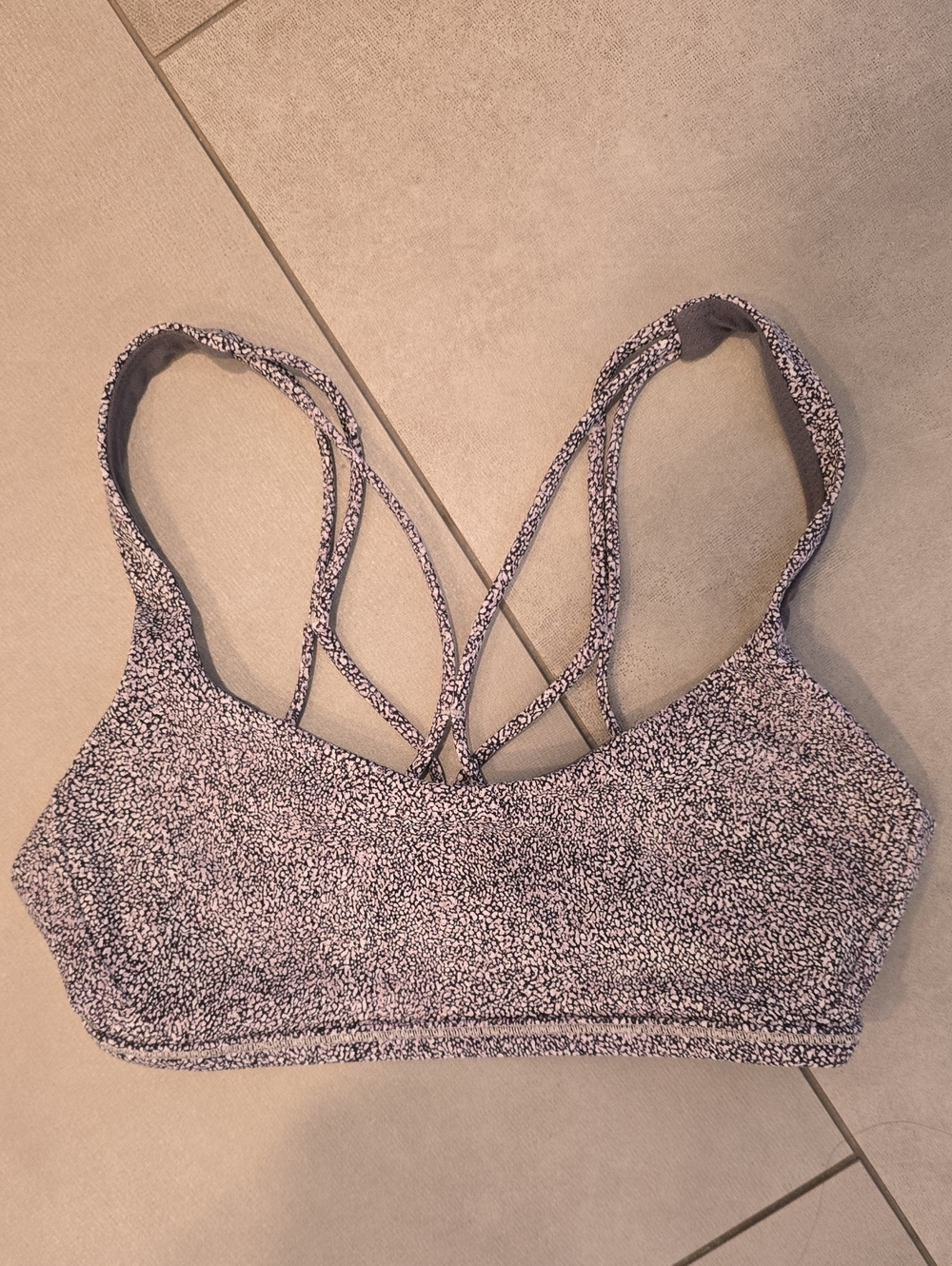 Seamless Gray/white Speckle Sports Bra